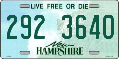 NH license plate 2923640