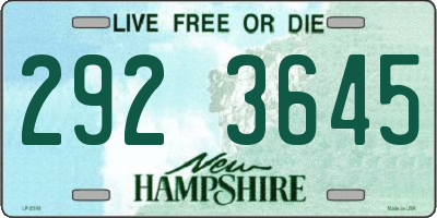 NH license plate 2923645
