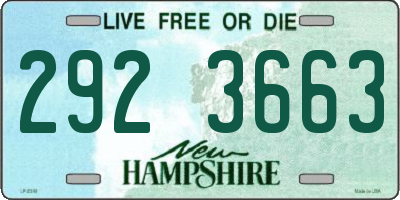 NH license plate 2923663