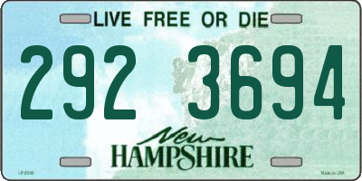 NH license plate 2923694