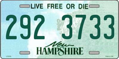 NH license plate 2923733