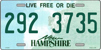 NH license plate 2923735