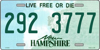 NH license plate 2923777