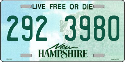 NH license plate 2923980