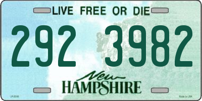 NH license plate 2923982