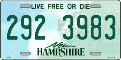NH license plate 2923983