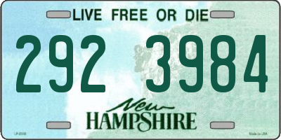 NH license plate 2923984
