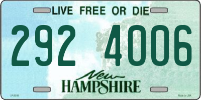 NH license plate 2924006