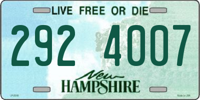 NH license plate 2924007