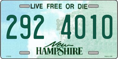 NH license plate 2924010