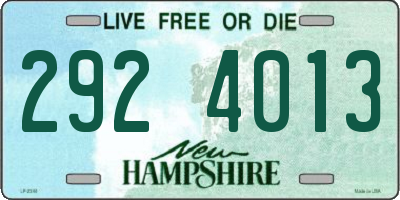 NH license plate 2924013