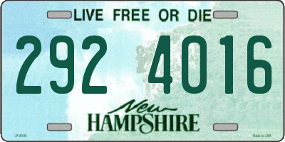 NH license plate 2924016