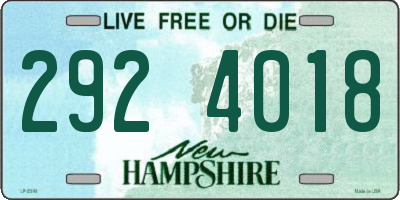 NH license plate 2924018