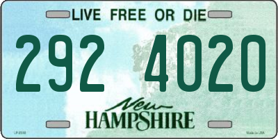 NH license plate 2924020