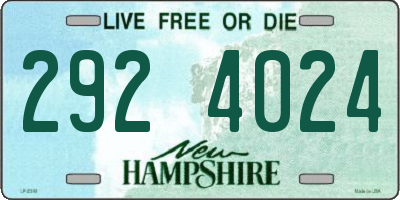 NH license plate 2924024