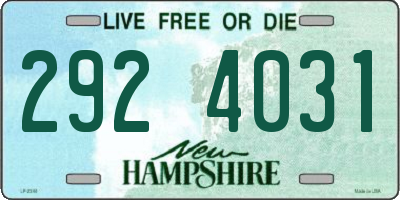NH license plate 2924031