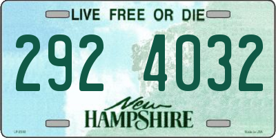 NH license plate 2924032