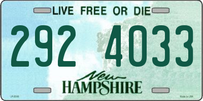 NH license plate 2924033