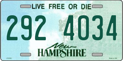 NH license plate 2924034