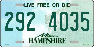 NH license plate 2924035