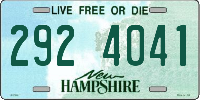 NH license plate 2924041