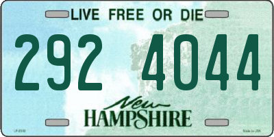NH license plate 2924044