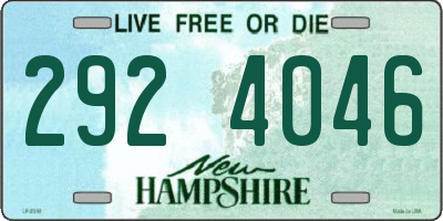 NH license plate 2924046