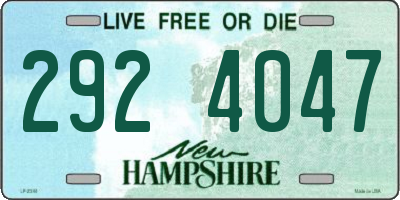 NH license plate 2924047