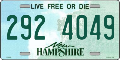 NH license plate 2924049