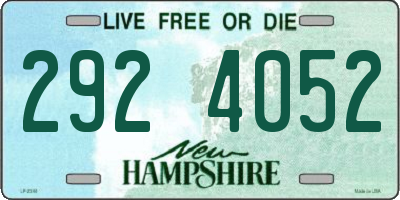 NH license plate 2924052