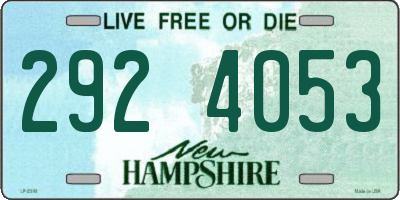 NH license plate 2924053