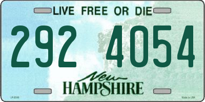 NH license plate 2924054