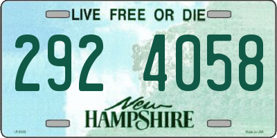 NH license plate 2924058