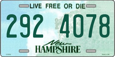 NH license plate 2924078