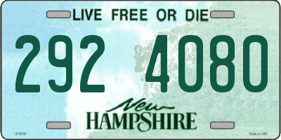 NH license plate 2924080