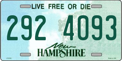 NH license plate 2924093