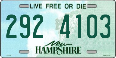 NH license plate 2924103