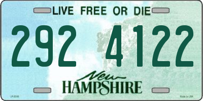 NH license plate 2924122