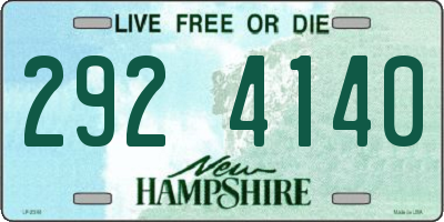 NH license plate 2924140
