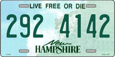 NH license plate 2924142