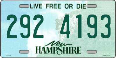 NH license plate 2924193