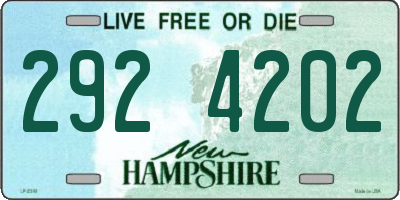 NH license plate 2924202