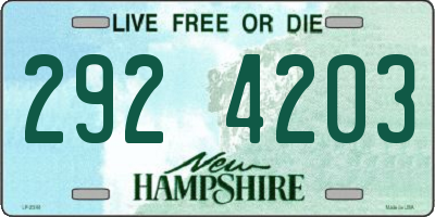NH license plate 2924203