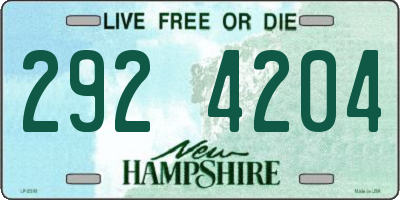 NH license plate 2924204