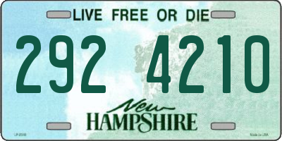 NH license plate 2924210