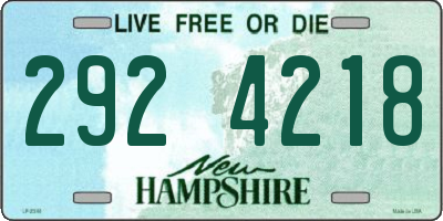 NH license plate 2924218