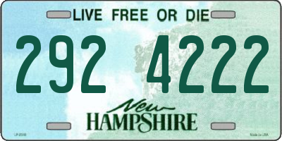 NH license plate 2924222