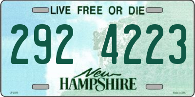 NH license plate 2924223