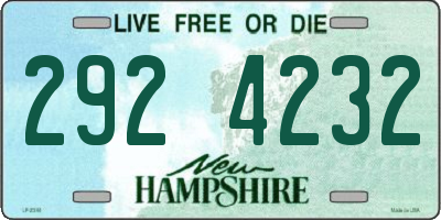 NH license plate 2924232