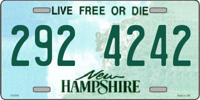 NH license plate 2924242